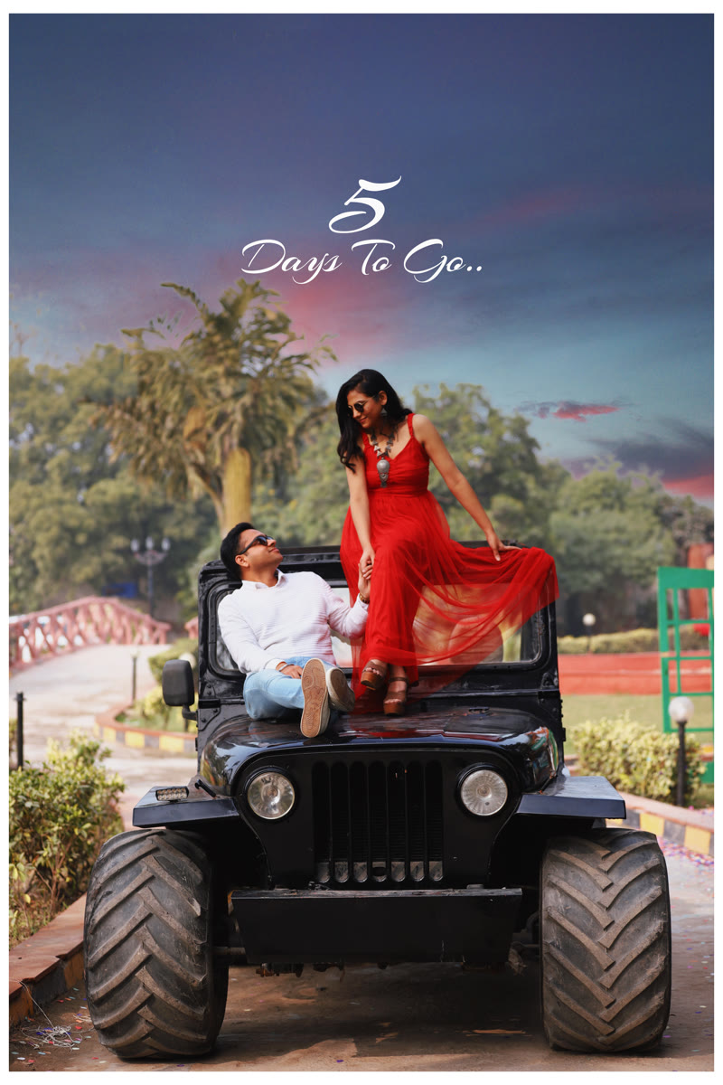 Pre-wedding golden hour portrait